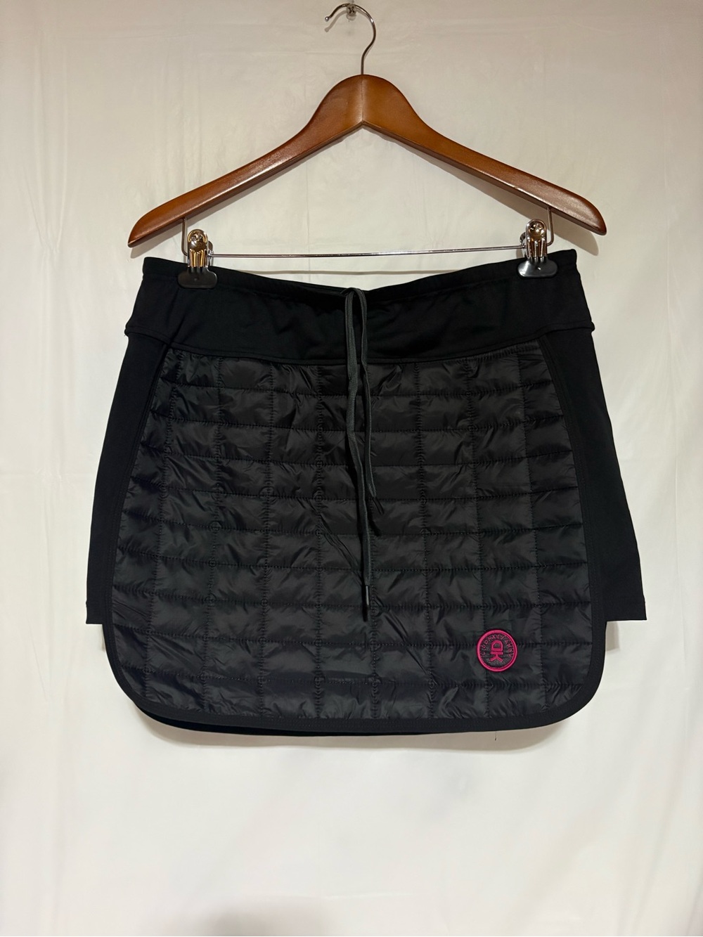 Little Donkey Andy Black Quilted Mini Skirt with Pink Accent